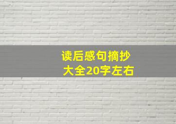 读后感句摘抄大全20字左右