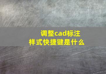 调整cad标注样式快捷键是什么