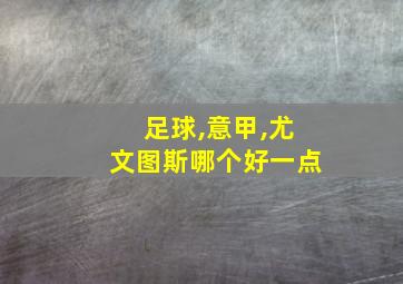 足球,意甲,尤文图斯哪个好一点