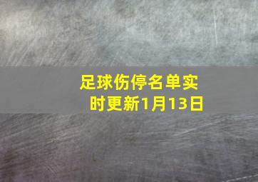 足球伤停名单实时更新1月13日