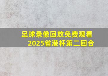 足球录像回放免费观看2025省港杯第二回合