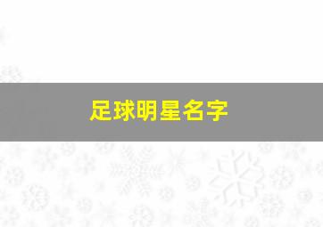 足球明星名字