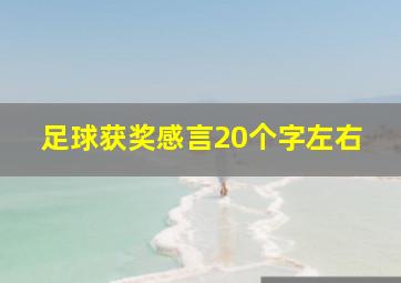 足球获奖感言20个字左右