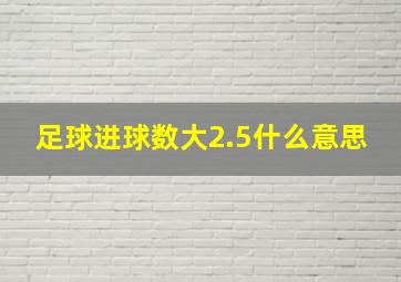 足球进球数大2.5什么意思