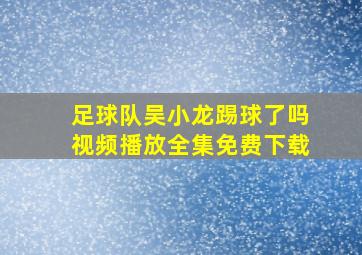 足球队吴小龙踢球了吗视频播放全集免费下载