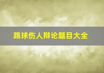 踢球伤人辩论题目大全