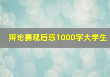 辩论赛观后感1000字大学生