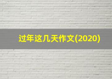 过年这几天作文(2020)