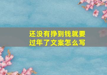 还没有挣到钱就要过年了文案怎么写