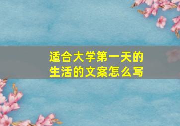 适合大学第一天的生活的文案怎么写