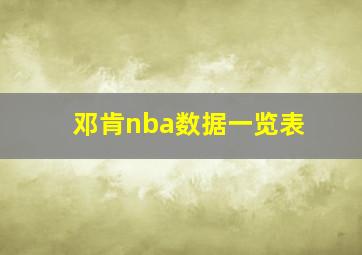 邓肯nba数据一览表