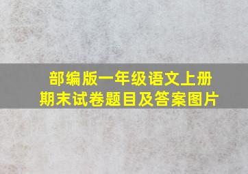 部编版一年级语文上册期末试卷题目及答案图片