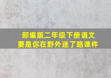 部编版二年级下册语文要是你在野外迷了路课件