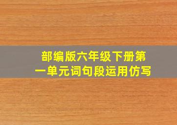 部编版六年级下册第一单元词句段运用仿写