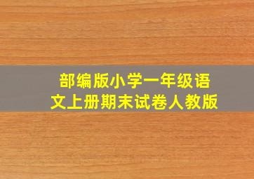 部编版小学一年级语文上册期末试卷人教版