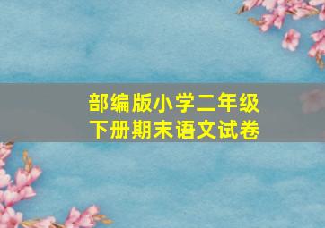 部编版小学二年级下册期末语文试卷