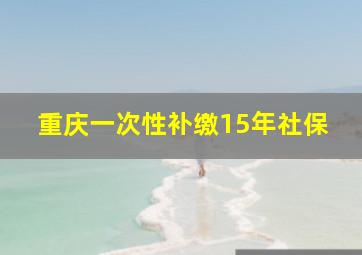 重庆一次性补缴15年社保