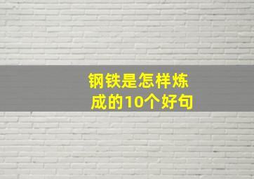 钢铁是怎样炼成的10个好句