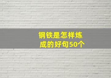 钢铁是怎样炼成的好句50个