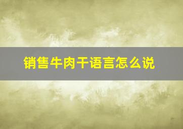 销售牛肉干语言怎么说