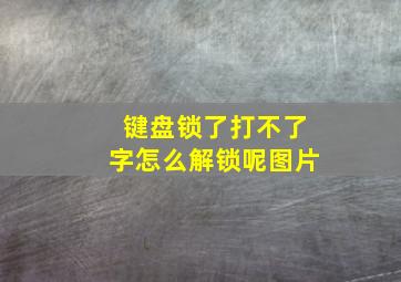 键盘锁了打不了字怎么解锁呢图片