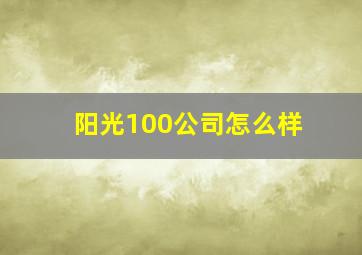 阳光100公司怎么样