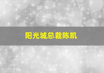 阳光城总裁陈凯