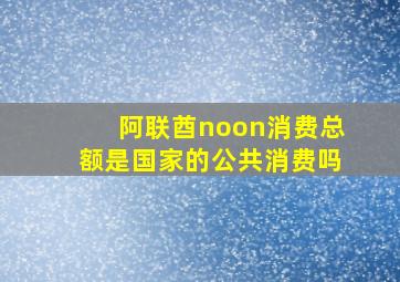 阿联酋noon消费总额是国家的公共消费吗