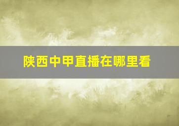 陕西中甲直播在哪里看