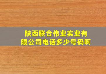 陕西联合伟业实业有限公司电话多少号码啊