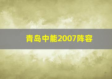 青岛中能2007阵容