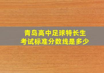 青岛高中足球特长生考试标准分数线是多少