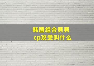 韩国组合男男cp攻受叫什么