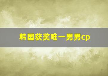 韩国获奖唯一男男cp