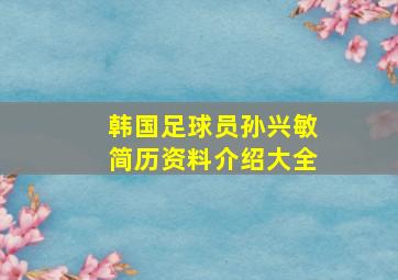 韩国足球员孙兴敏简历资料介绍大全