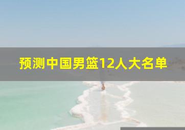 预测中国男篮12人大名单