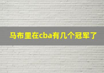 马布里在cba有几个冠军了