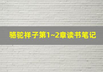 骆驼祥子第1~2章读书笔记