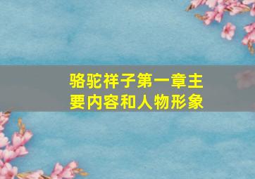 骆驼祥子第一章主要内容和人物形象