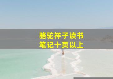 骆驼祥子读书笔记十页以上