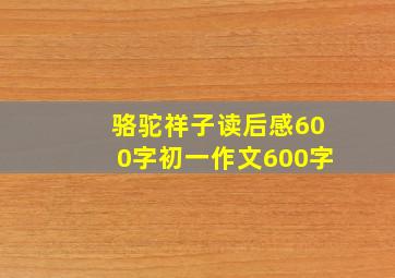 骆驼祥子读后感600字初一作文600字