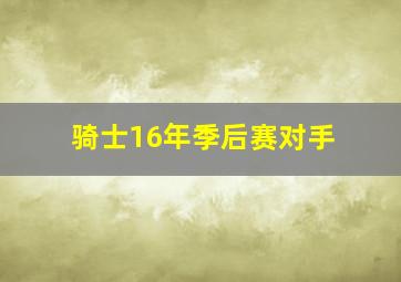 骑士16年季后赛对手