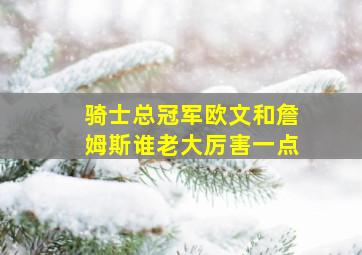 骑士总冠军欧文和詹姆斯谁老大厉害一点