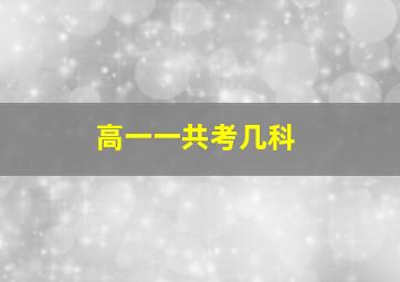 高一一共考几科