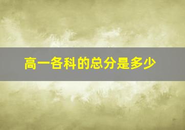 高一各科的总分是多少