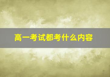 高一考试都考什么内容