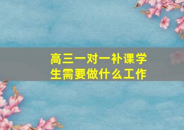 高三一对一补课学生需要做什么工作