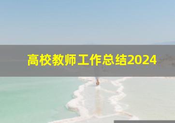 高校教师工作总结2024