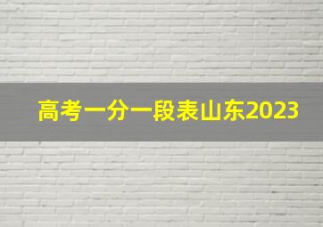 高考一分一段表山东2023