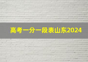 高考一分一段表山东2024